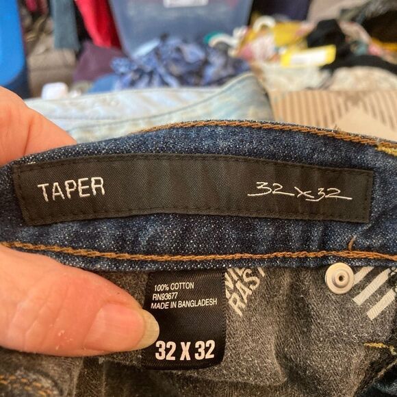 William Rast Taper unisex dark wash 100 % cotton jeans 32x32 cool belt loops - Picture 9 of 13